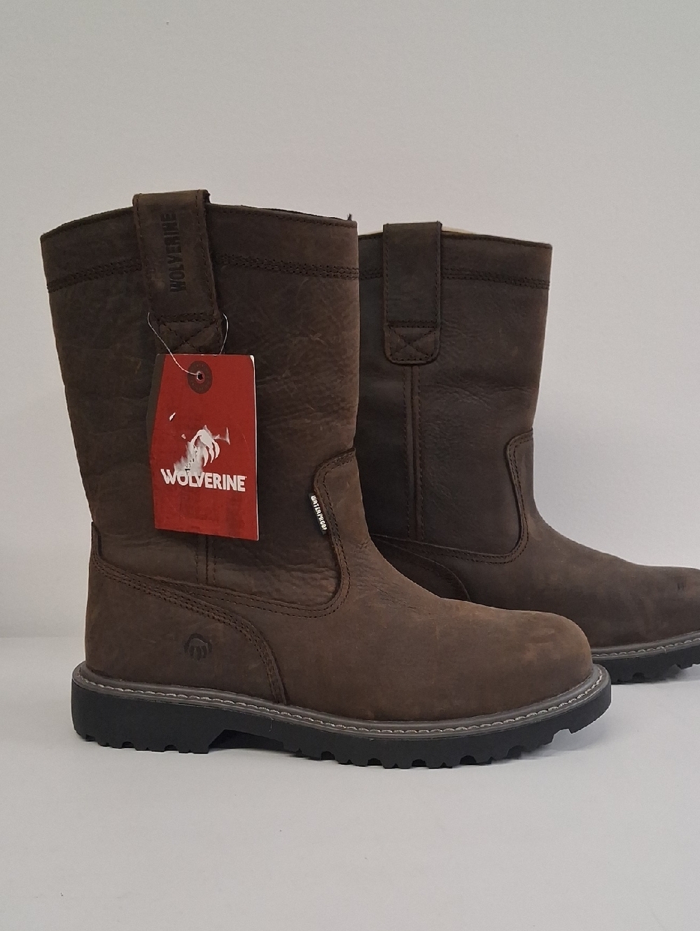 NWT Mens Wolverine Men's Floorhand Waterproof 10" Wellington Brown